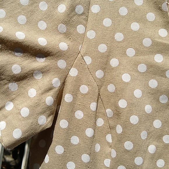 Chadwicks Linen Pencil Dress Nude Polka-Dot 4P - Picture 9 of 9